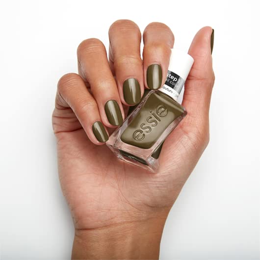 essie Gel Couture Long-Lasting Nail Polish, 8-Free Vegan, Pattern Play, Olive Green, Fab Totally Plaid, 0.46 Ounce (Pack of 2)