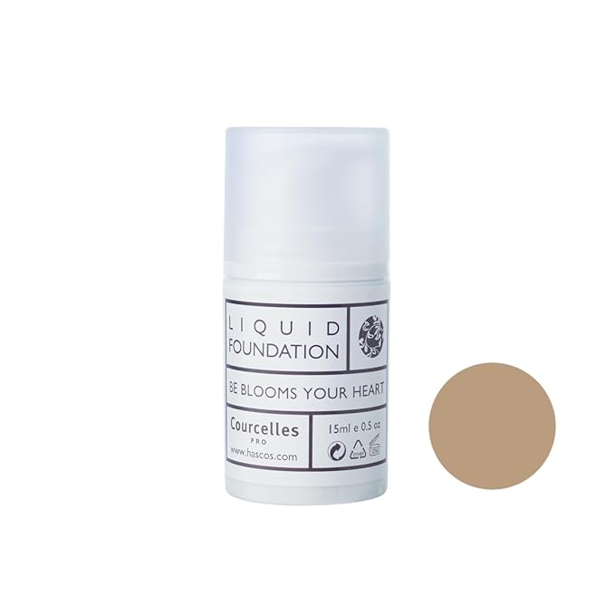 [Courcelles] Liquid Foundation (0.507oz) [K-Beauty] Made in Korea (NO.500-Dark Beige) 15ml