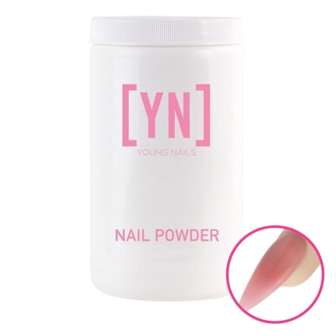 Young Nails Acrylic Cover Powder - Self-Leveling Acrylic Nail Powder, Clear Nude Pink White Acrylic Powder for Nail Extenstion, Professional Grade, Superior Adhesion, Color - Flamingo, 660g