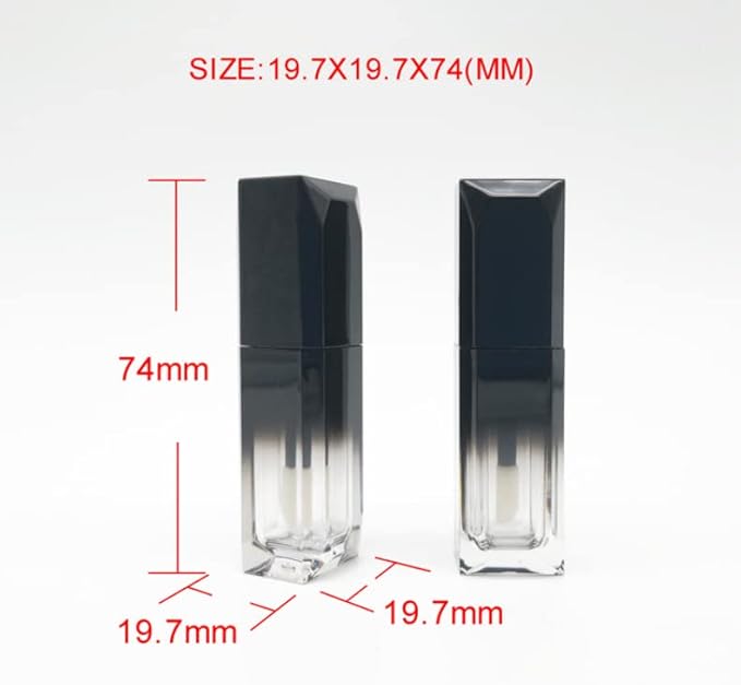 HLLMX 3PCS 5ml Lip Gloss Tube Plastic Vials Empty Refillable Lip Balm Bottles Container Lip Glaze Tube DIY Makeup Liquid Lipstick Bottle Container Red Lids Cosmetic Tube for Women Girl