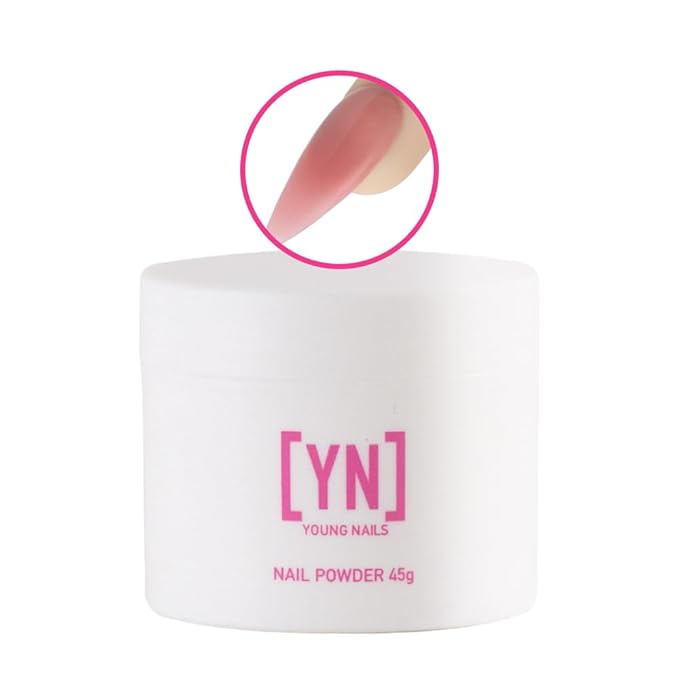 Young Nails Acrylic Cover Powder - Self-Leveling Acrylic Nail Powder, Clear Nude Pink White Acrylic Powder for Nail Extenstion, Professional Grade, Superior Adhesion, Color - Flamingo, 45g