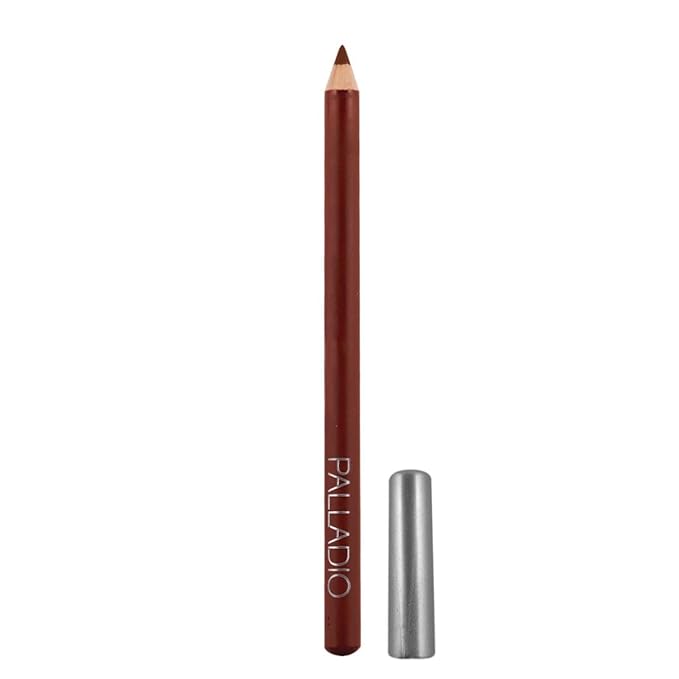 Palladio Lip Liner Pencil, Wooden, Firm yet Smooth, Contour and Line with Ease, Perfectly Outlined Lips, Comfortable, Hydrating, Moisturizing, Rich Pigmented Color, Long Lasting, Walnut