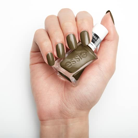 essie Gel Couture Long-Lasting Nail Polish, 8-Free Vegan, Pattern Play, Olive Green, Fab Totally Plaid, 0.46 Ounce (Pack of 2)