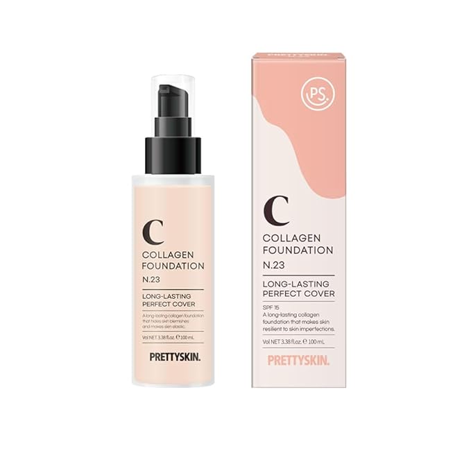 PS.PRETTYSKIN Collagen foundation for women, Long-Lasting Perfect Cove 100ml
