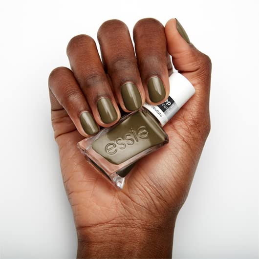 essie Gel Couture Long-Lasting Nail Polish, 8-Free Vegan, Pattern Play, Olive Green, Fab Totally Plaid, 0.46 Ounce (Pack of 2)