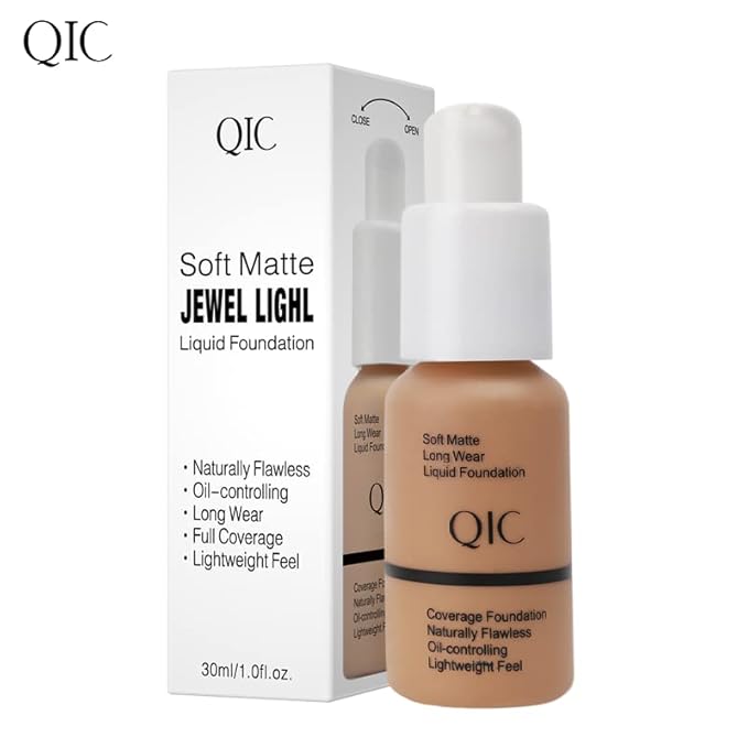 QIC Waterproof Matte Concealer BB Liquid Foundation Cream Buff Beige 30ml