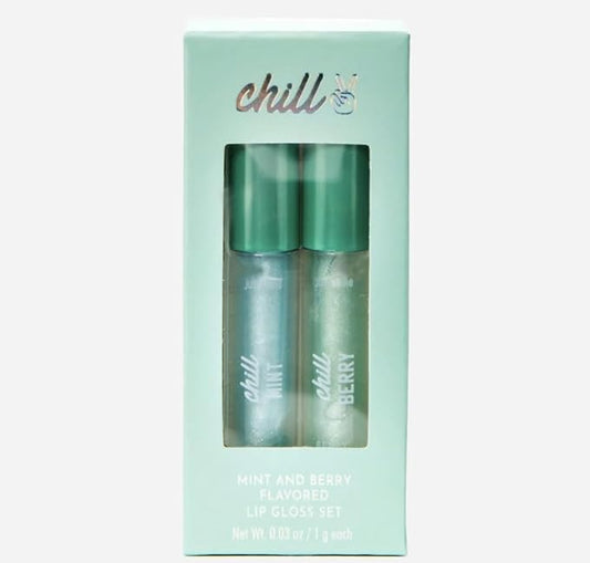 Lip Gloss Duo Mini, Set of 2, Mint & Berry, Green/Blue