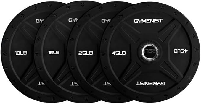 GYMENIST Bumper Plates is Made for 2 Inch 10 LB 55 LB