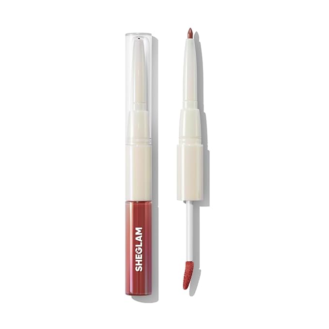 SHEGLAM 2-In-1 Lip Rules Liner & Gloss Pen Long Lasting Plumping Perfect Lip Combo Makeup Set-Judgey Much