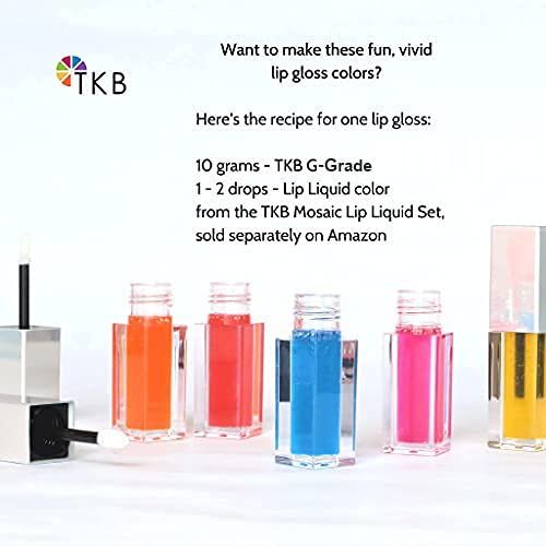 TKB High Shine Lip Gloss Top Coat (G-Grade)| Lip Oil, High Shine, Ready To Wear Clear Lip Gloss, DIY Lip Gloss, Mineral Oil Free 5.5oz (156g)
