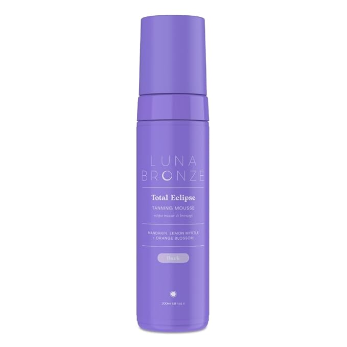 TOTAL ECLIPSE Sunless Hydrating Express Self Tan Foam Mousse - Organic Vegan Tanner, Dark/Deep Olive Finish, 6.7 fl. oz