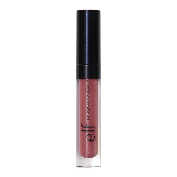 e.l.f. Lip Plumping Gloss, High-Shine Sheer Color, Hydrates & Creates Fuller Lips With Vitamin E, Vegan & Cruelty-Free, Mauve Lady, 0.1 Fl Oz