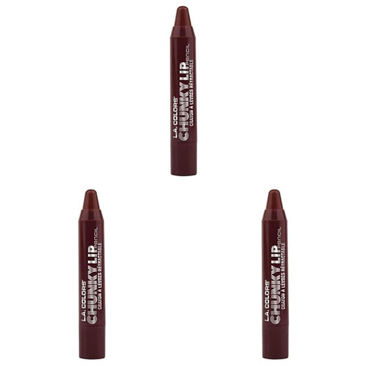 L.A. COLORS Chunky Lip Pencil, Plum, 0.09 Ounce (Pack of 3)
