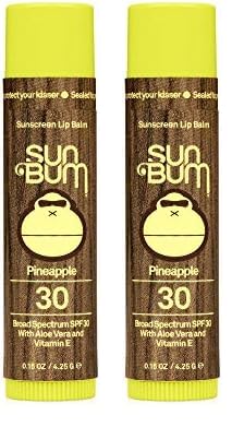 Sun Bum SPF 30 Sunscreen Lip Balm | Vegan and Cruelty Free Broad Spectrum UVA/UVB Lip Care with Aloe and Vitamin E for Moisturized Lips | Pineapple Flavor |.15 oz (Pack of 2)
