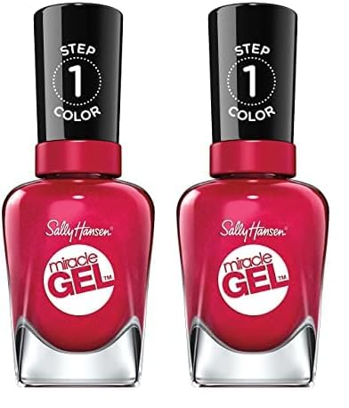 Sally Hansen Miracle Gel Nail Polish, Shade Bordeaux Glow 469 (Packaging May Vary) (Pack of 2)