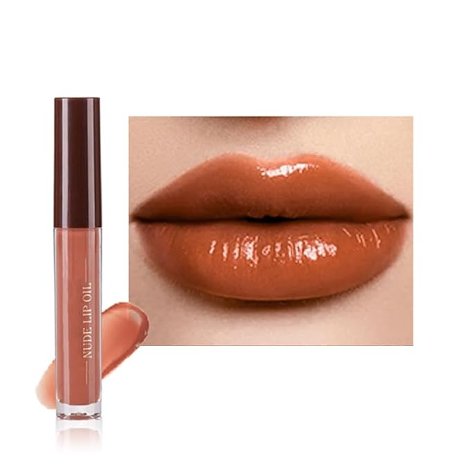 Hydrating Lip Glow Oil, Plumping Lip Oil, Tinted Lip Plumper Gloss,Younger-Looking Lips | Nourishing Long Lasting Non-Sticky Hydrating & Smoothing Lip Treatment Cruelty Free 08#