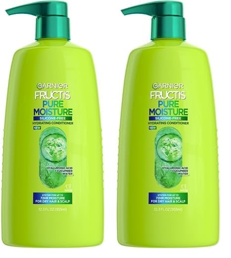 Garnier Fructis Pure Moisture Hydrating Conditioner for Dry Hair and Scalp, 32.3 Fl Oz, 1 Count (Packaging May Vary) (Pack of 2)
