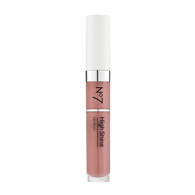 No7 High Shine Lip Gloss - Desert Rose - Moisturizing, High-Shine Lip Gloss with Jojoba Oil for Lips - Hydrating, Longwear Lip Makeup - Non-Sticky Formula (8ml)