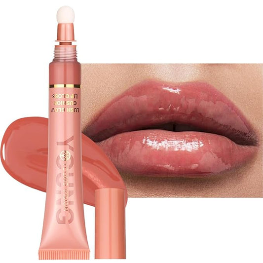 YOUNG VISION Hydrating Liquid Lipstick & Gloss Tint, Oil Infused, Cushion & Puff Applicators, Versatile Nude to Red Shades,Labial Liquido & Brillo Labial