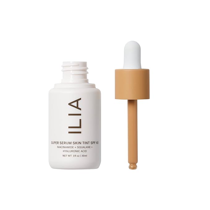 ILIA - Super Serum Skin Tint SPF 40 | Non-Comedogenic, Vegan, Lightweight to Help Against Blue Light, + Pollution while Hydrating, Smoothing, + Refining (Baikal ST9.5, 1 fl oz | 30 ml)