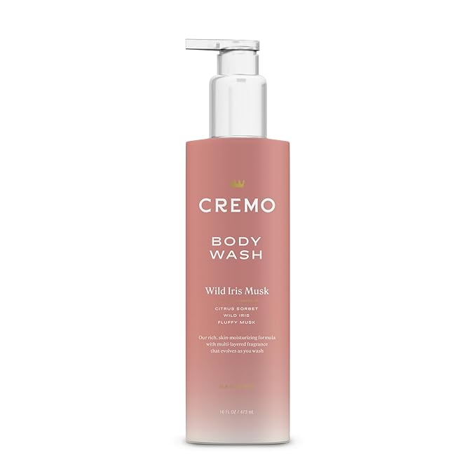 Cremo Wild Iris Musk Skin Moisturizing Body Wash for Women, Notes of Citrus Sorbet, Wild Iris, and Fluffy Musk, 16 Fl Oz