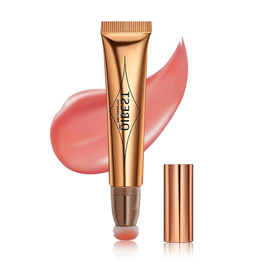 Blush Beauty Wand, Liquid Face Blush with Cushion Cruelty-free（Peach Pink）