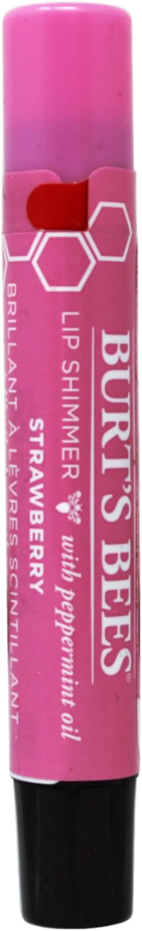 Burt's Bees Lip Shimmer Strawberry, 0.09 Ounce (Pack of 4)