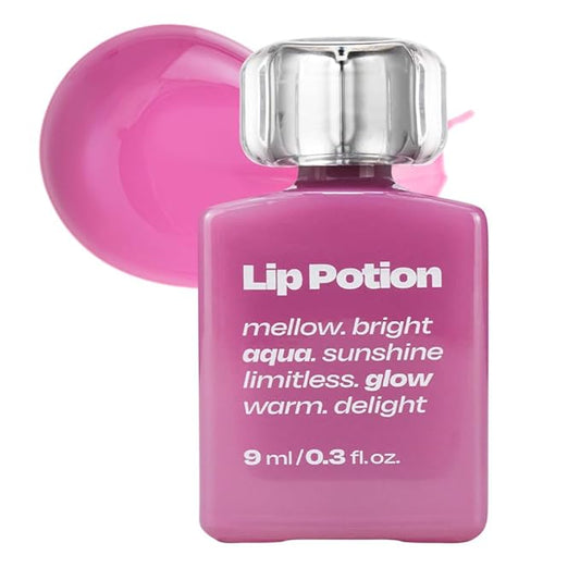 Lip Potion Aqua Glow No.8 Sugar Purple | Hydrating, Non-Sticky Gloss with Sheer Radiance | 0.3 Oz