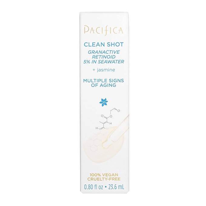 Face Serum by Pacifica - Clean Shot Granactive Retinoid 5% Solution – Anti-Aging Facial Serum with Advanced Retinoid Complex for Fine Lines & Smoother Texture, Vegan & Cruelty-Free, 0.8 Oz