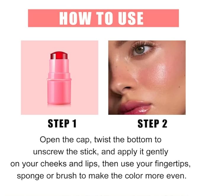 4 Colors Milk Jelly Blush Stick, Milk Cooling Cooling