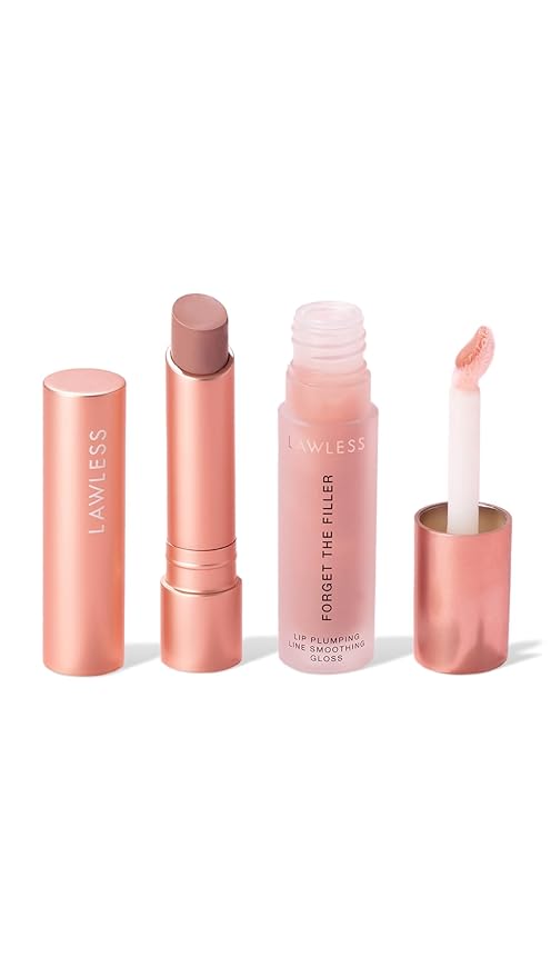 LAWLESS Women's Lip Twin Bundle, Nudie, Pink, 2