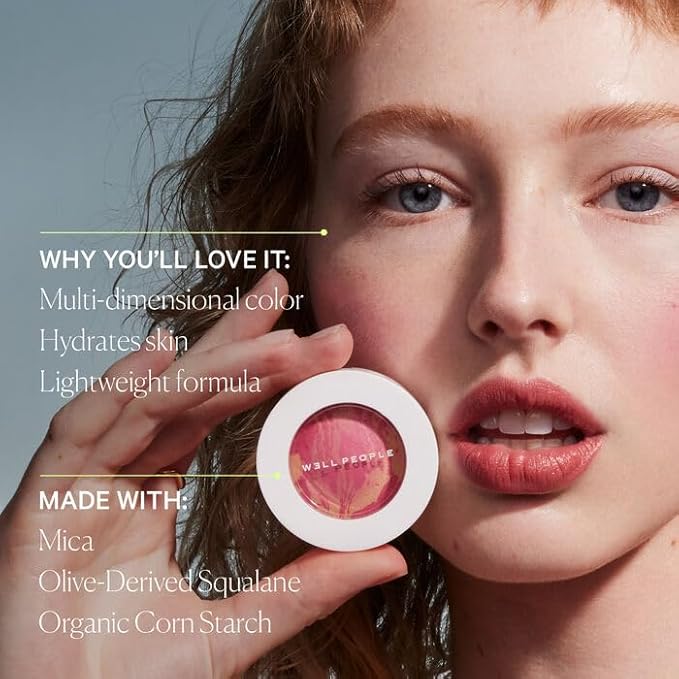 Well People Superpowder Blush Powder, Hydrating Powder Blush For Adding A Pop Of Cheek Color, Lightweight Formula, Vegan & Cruelty-free, Wild Fig