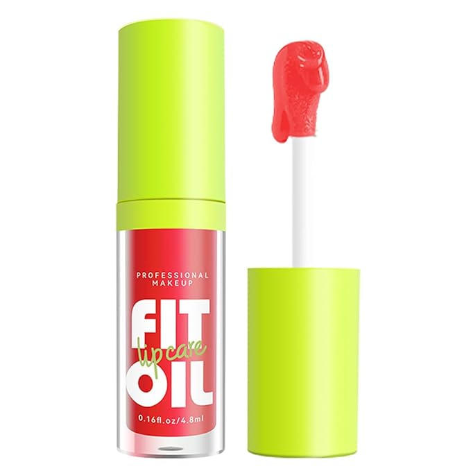 Hydrating Lip Oil, Big Brush Head Lip Glaze Shiny Transparent Lip Glow Oil, Nourishing & Non-sticky Long Lasting Fresh Clear Smooth Lip Care Plumping Lip Oil (# 05)