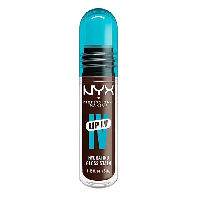 NYX PROFESSIONAL MAKEUP Lip IV Hydrating Glossy Lip Stain with 12HR Hydration - Espresso Soak (Brown)