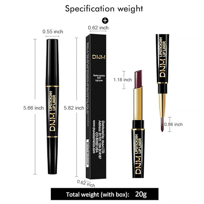 2-in-1 Rose Gold Lip-Gloss Lip Liner & Lipstick Set Kit for Women, Matte Lips Kit with Lip Liner Lip Stains Long Lasting Waterproof 24 Hour Lipstick and Lip Liners Combo Lipliners Pencil Set 07