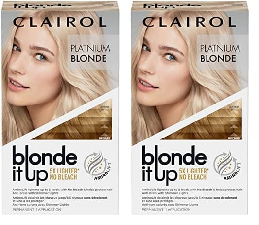 Clairol Blonde It Up Permanent Hair Dye, Platinum Blonde Hair Color, Pack of 2