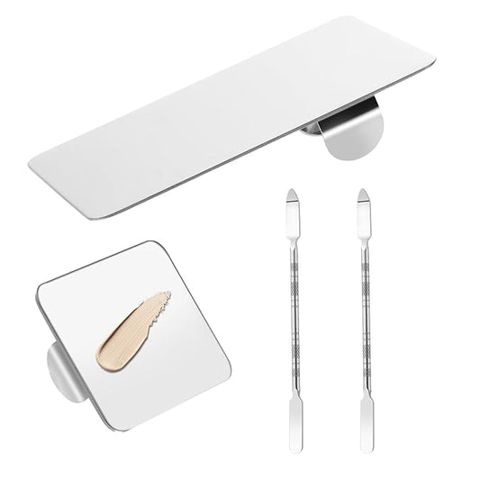2 Pcs Stainless Steel Makeup Palette Makeup Spatula