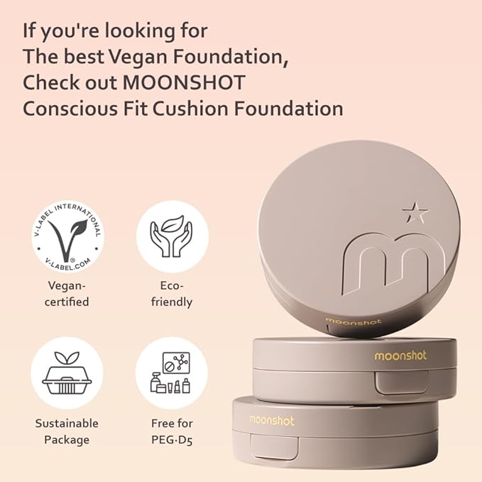 MOONSHOT KOREA Conscious Fit Cushion Foundation Flawless Coverage,Glass Fit Cushion)