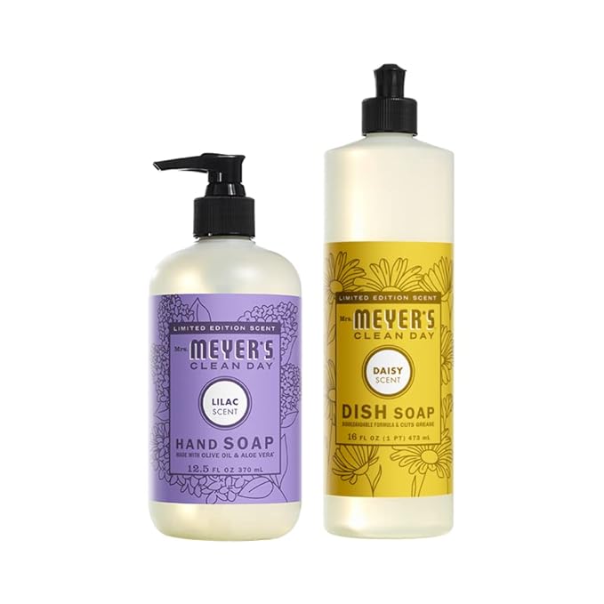 MRS. MEYER'S CLEAN DAY Variety Pack 1 Mrs. Meyer's Liquid Hand Soap Lilac 12.5 OZ, 1 Mrs. Meyer's Dish Soap, Daisy 16 OZ, 1 CT