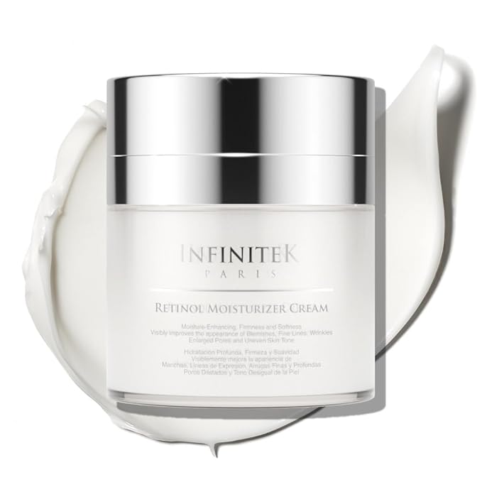 Infinitek Paris Retinol Face Moisturizer Night Cream - Premium Skin Care with Collagen & Vitamin E. Advanced Anti-Aging and Antioxidant Face Cream. Skin Vitamin Enriched Moisturizer for Radiant Skin
