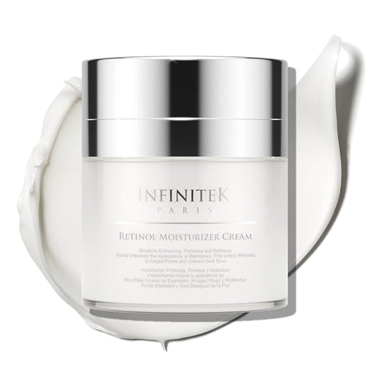 Infinitek Paris Retinol Face Moisturizer Night Cream - Premium Skin Care with Collagen & Vitamin E. Advanced Anti-Aging and Antioxidant Face Cream. Skin Vitamin Enriched Moisturizer for Radiant Skin