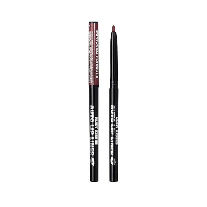 Ruby Kisses Auto Lip Liner Pencil (Cocoa 3 Pack), Long Lasting & Non-Fading, Smooth Application, Non-Feathering with Rich Pigmented Color, No Sharpener Needed, Ideal for Full Lips Look