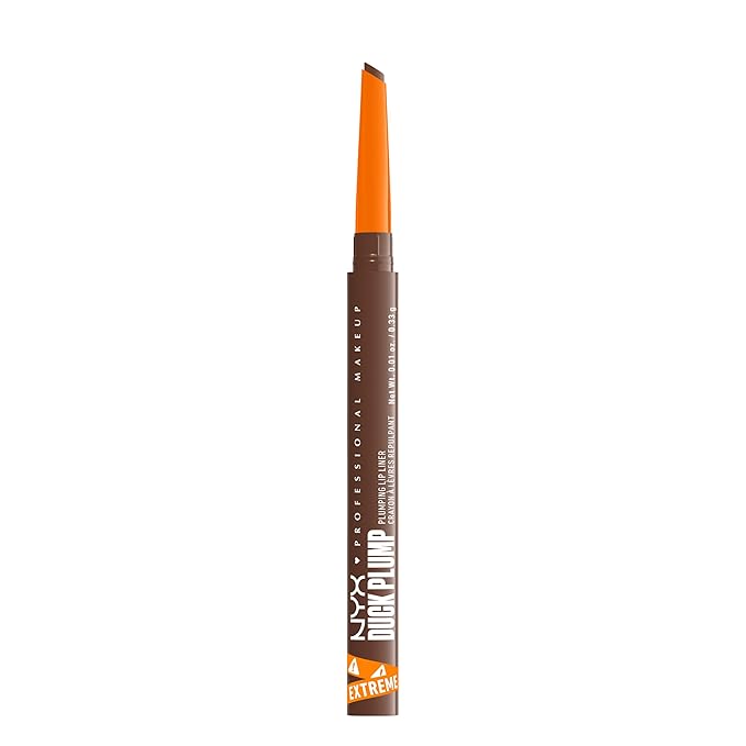 NYX PROFESSIONAL MAKEUP Duck Plump Plumping Lip Liner, Matte Pencil With Up To 10HR Wear, Syringe Sienna (Sienna Brown Lip Liner)