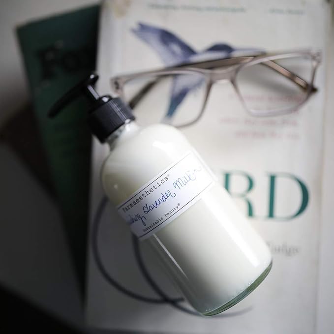 Farmaesthetics Nourishing Lavender Milk Face and Body Lotion (8oz) | Ethically Sourced Sustainable Beauty | Clean, All Natural, Small Batch Skincare