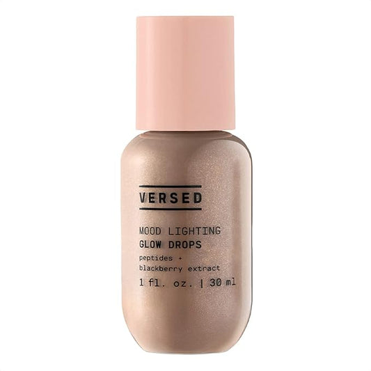 Versed Mood Lighting Luminizing Glow Drops, Sheer Bronzed - Liquid Highlight & Bronzing Drops with Illuminating Light-Reflecting Pigments - Antioxidants & Hydrating Hyaluronic Acid - Vegan (1 fl oz)