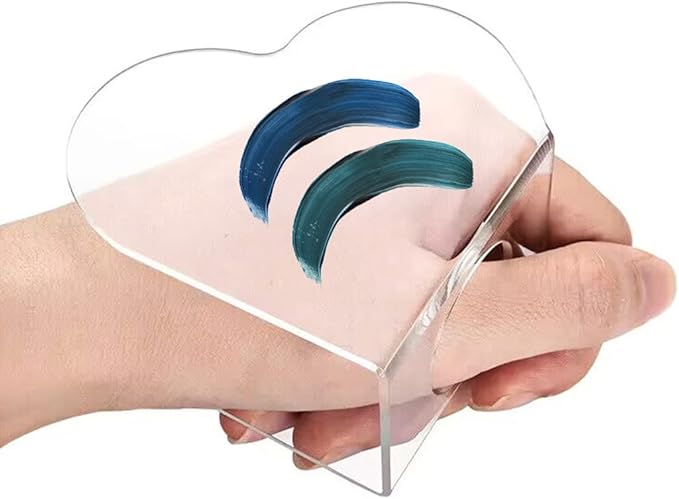3Pcs Clear Handheld Acrylic Palette Heart Shaped Acrylic