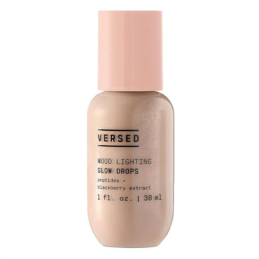 Versed Mood Lighting Luminizing Glow Drops, Sheer Golden - Liquid Highlight & Bronzing Drops with Illuminating Light-Reflecting Pigments - Antioxidants & Hydrating Hyaluronic Acid - Vegan (1 fl oz)