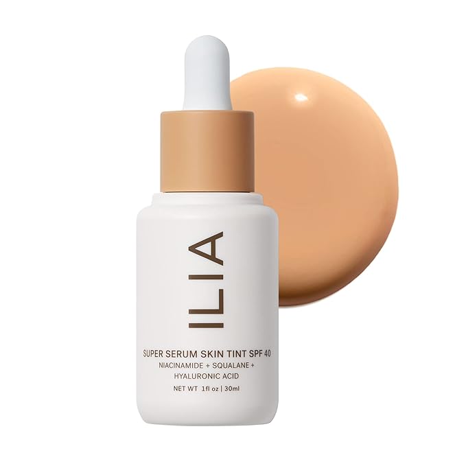 ILIA - Super Serum Skin Tint SPF 40 | Non-Comedogenic, Vegan, Lightweight to Help Against Blue Light, + Pollution while Hydrating, Smoothing, + Refining (Paloma ST9, 1 fl oz | 30 ml)