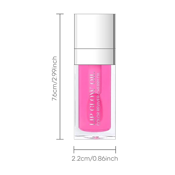 Hydrating Lip Glow Oil, Plumping Moisturizing Lip Oil Gloss, Smooth Lip Lines Plump Lip,Transparent Plumping Clear Glossy Tinted Balm Care 0.2Fl oz #Raspberry