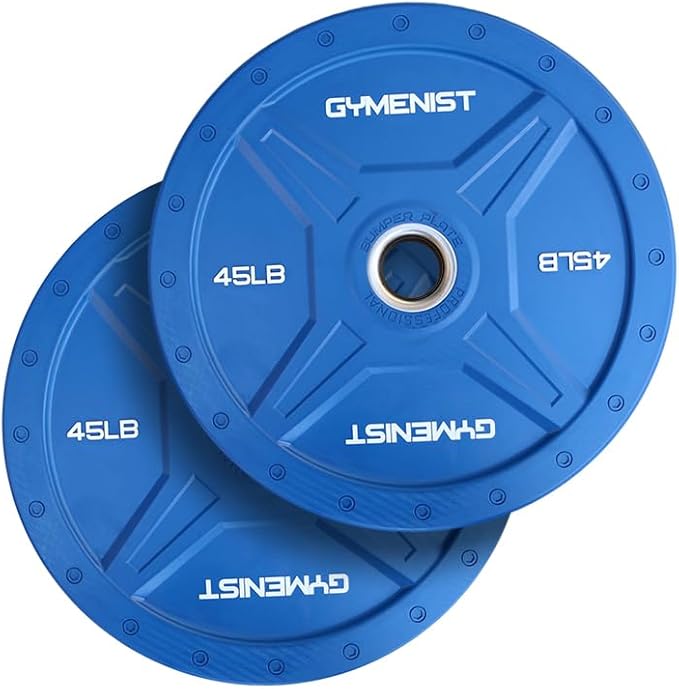 GYMENIST Bumper Plates is Made for 2 Inch 10 LB 55 LB